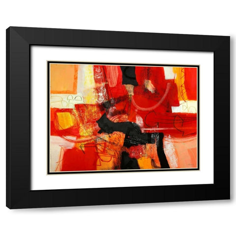 Davanti al fuoco Black Modern Wood Framed Art Print with Double Matting by Piovan, Maurizio