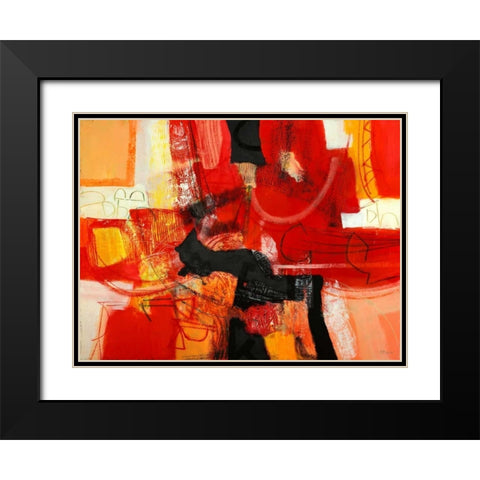 Davanti al fuoco Black Modern Wood Framed Art Print with Double Matting by Piovan, Maurizio