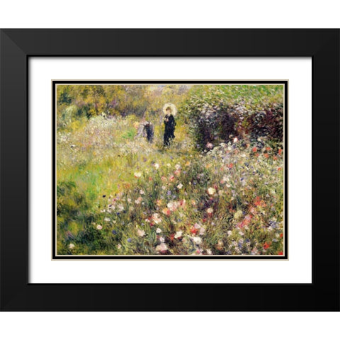 Summer Landscape Black Modern Wood Framed Art Print with Double Matting by Renoir, Pierre-Auguste