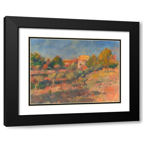 Pigeon Coop at Bellevue  Black Modern Wood Framed Art Print with Double Matting by Renoir, Pierre-Auguste