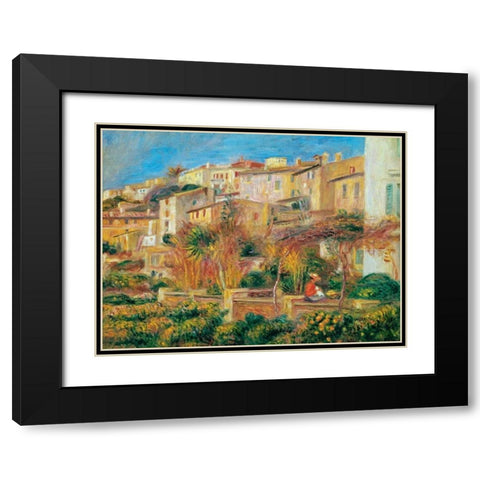 Terrace a Cagnes sur Mer Black Modern Wood Framed Art Print with Double Matting by Renoir, Pierre-Auguste