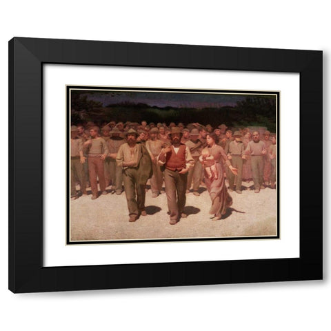 Il Quarto Stato Black Modern Wood Framed Art Print with Double Matting by Pellizza da Volpedo, Giuseppe