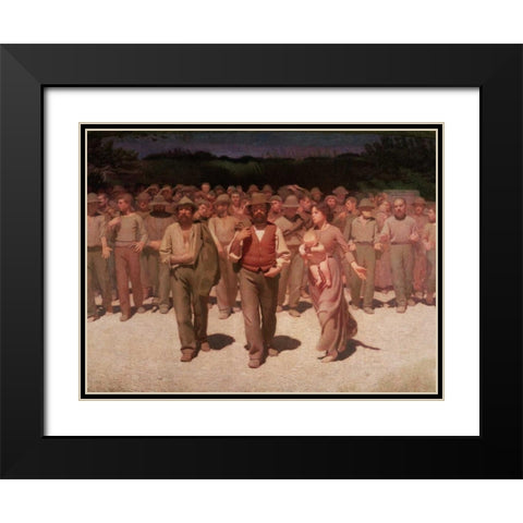 Il Quarto Stato Black Modern Wood Framed Art Print with Double Matting by Pellizza da Volpedo, Giuseppe