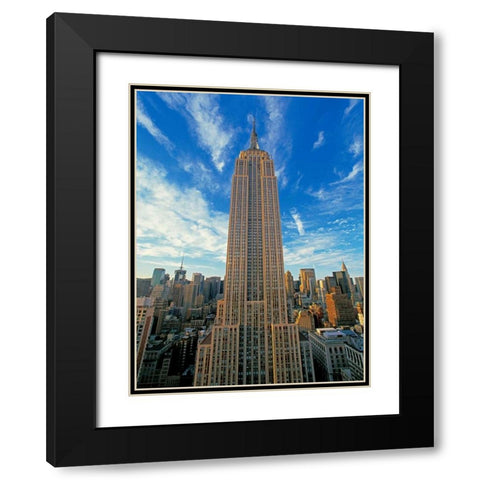 The Empire State Building New York City Black Modern Wood Framed Art Print with Double Matting by Berenholtz, Richard