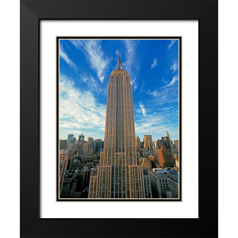The Empire State Building New York City Black Modern Wood Framed Art Print with Double Matting by Berenholtz, Richard