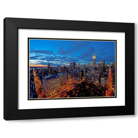 Chelsea and Midtown Manhattan Black Modern Wood Framed Art Print with Double Matting by Berenholtz, Richard