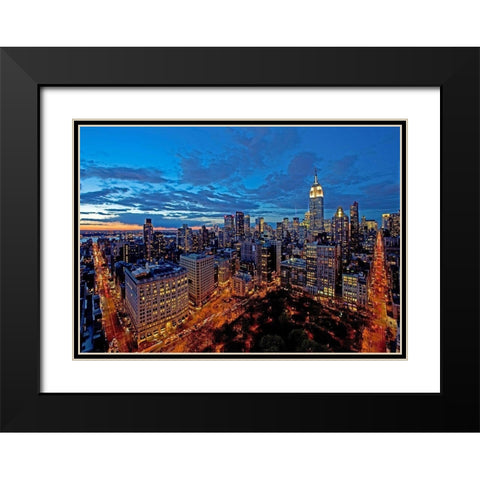 Chelsea and Midtown Manhattan Black Modern Wood Framed Art Print with Double Matting by Berenholtz, Richard