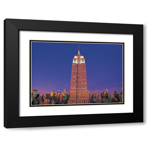 Empire State Building Black Modern Wood Framed Art Print with Double Matting by Berenholtz, Richard
