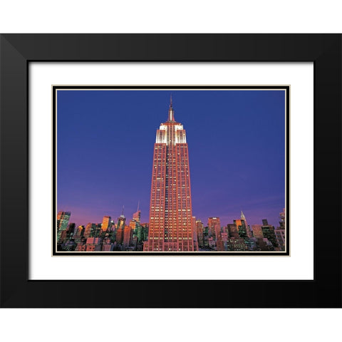 Empire State Building Black Modern Wood Framed Art Print with Double Matting by Berenholtz, Richard