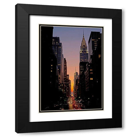 Manhattanhenge Black Modern Wood Framed Art Print with Double Matting by Berenholtz, Richard