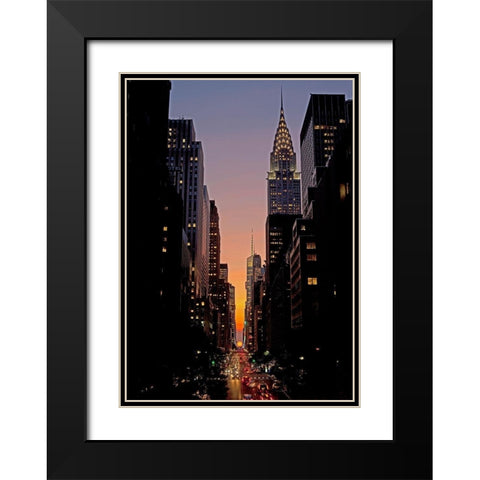 Manhattanhenge Black Modern Wood Framed Art Print with Double Matting by Berenholtz, Richard