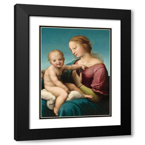 The Niccolini-Cowper Madonna Black Modern Wood Framed Art Print with Double Matting by Raffaello