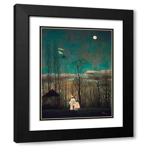 Carnival Evening Black Modern Wood Framed Art Print with Double Matting by Rousseau, Henri