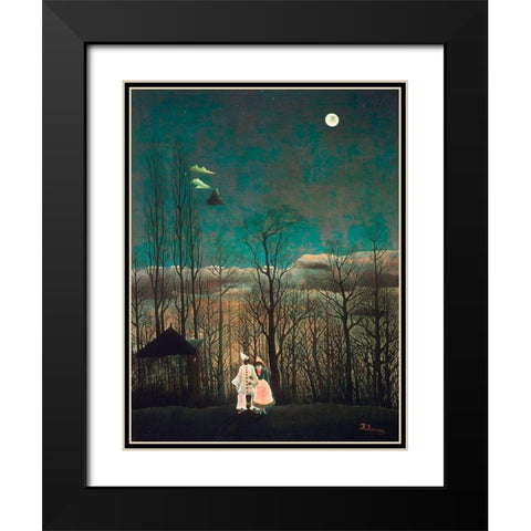 Carnival Evening Black Modern Wood Framed Art Print with Double Matting by Rousseau, Henri