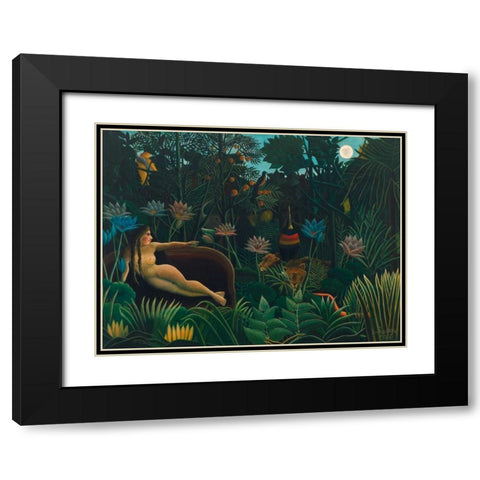 The Dream  Black Modern Wood Framed Art Print with Double Matting by Rousseau, Henri