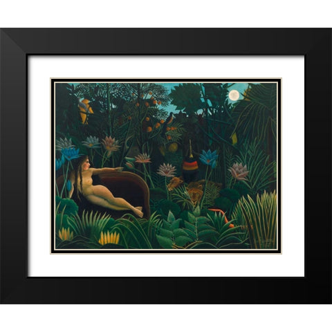 The Dream  Black Modern Wood Framed Art Print with Double Matting by Rousseau, Henri
