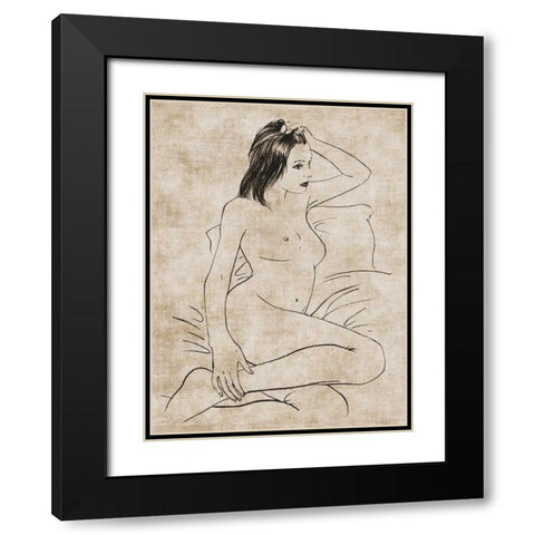 Linstant Black Modern Wood Framed Art Print with Double Matting by Roux, Simon