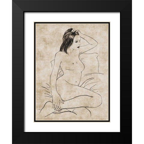 Linstant Black Modern Wood Framed Art Print with Double Matting by Roux, Simon
