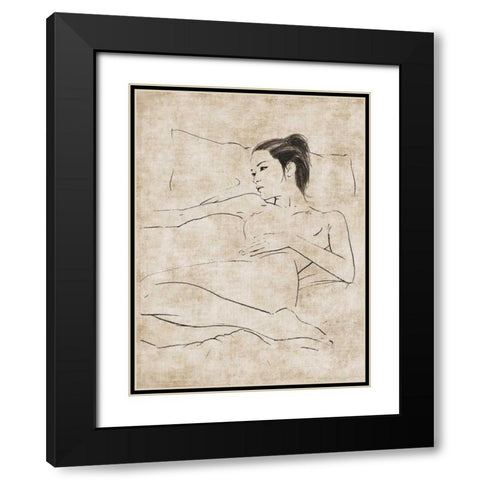 Silence Black Modern Wood Framed Art Print with Double Matting by Roux, Simon