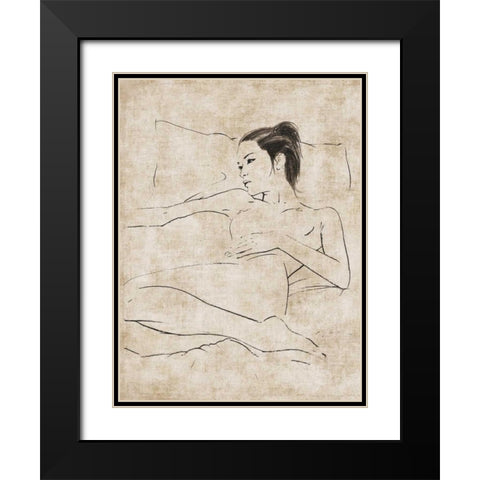 Silence Black Modern Wood Framed Art Print with Double Matting by Roux, Simon