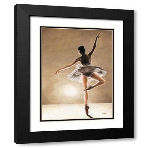 Dance Away Black Modern Wood Framed Art Print with Double Matting by Young, Richard