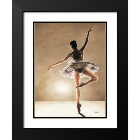 Dance Away Black Modern Wood Framed Art Print with Double Matting by Young, Richard