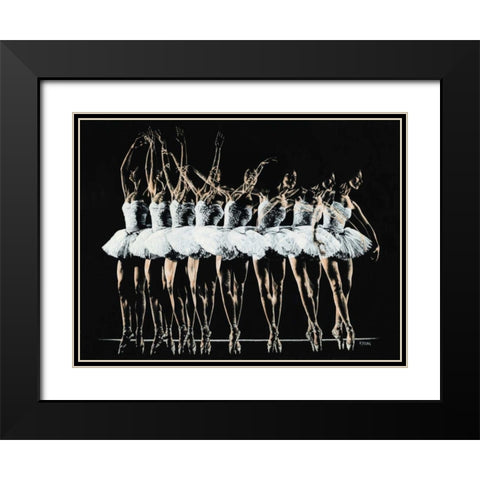 Dance Emotion Black Modern Wood Framed Art Print with Double Matting by Young, Richard