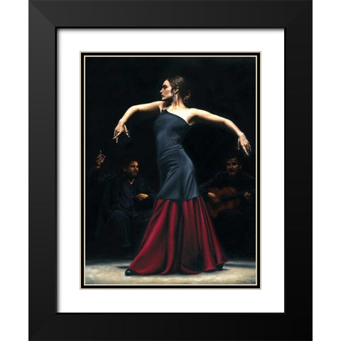 Encantado por flamenco Black Modern Wood Framed Art Print with Double Matting by Young, Richard