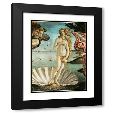 La nascita di Venere (detail) Black Modern Wood Framed Art Print with Double Matting by Botticelli, Sandro