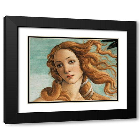 Nascita di Venere Black Modern Wood Framed Art Print with Double Matting by Botticelli, Sandro