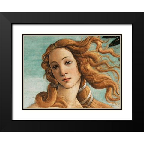 Nascita di Venere Black Modern Wood Framed Art Print with Double Matting by Botticelli, Sandro