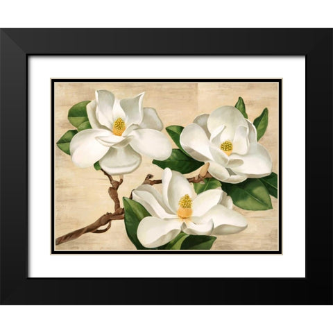 Magnolie bianche Black Modern Wood Framed Art Print with Double Matting by Biffi, Serena