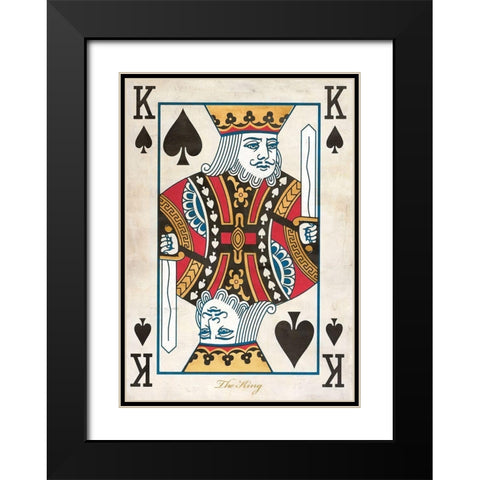King of Spades Black Modern Wood Framed Art Print with Double Matting by Sandro, Ferrari