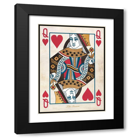 Queen of Hearts Black Modern Wood Framed Art Print with Double Matting by Sandro, Ferrari