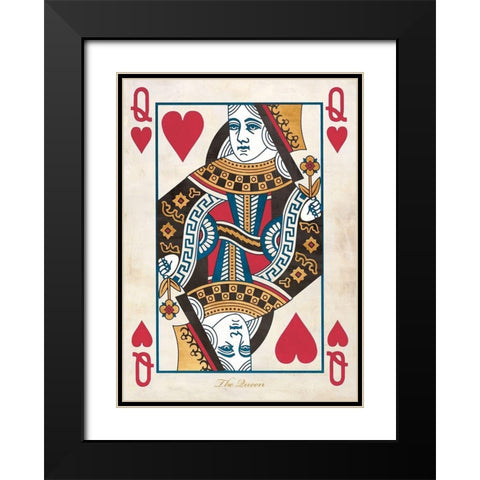 Queen of Hearts Black Modern Wood Framed Art Print with Double Matting by Sandro, Ferrari