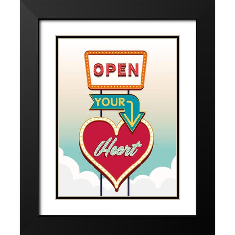 Open your heart Black Modern Wood Framed Art Print with Double Matting by Steven, Hill