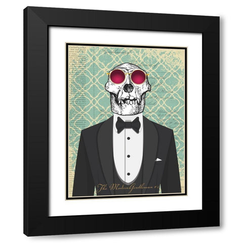 The Modern Gentleman #2 Black Modern Wood Framed Art Print with Double Matting by Steven, Hill
