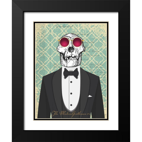The Modern Gentleman #2 Black Modern Wood Framed Art Print with Double Matting by Steven, Hill