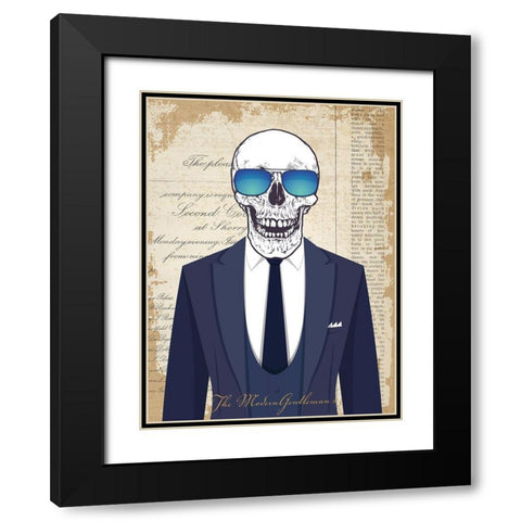 The Modern Gentleman #3 Black Modern Wood Framed Art Print with Double Matting by Steven, Hill