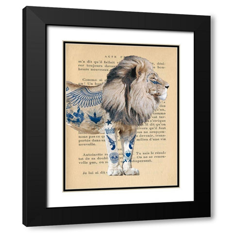 Tattooed Savannah II Black Modern Wood Framed Art Print with Double Matting by Hill, Steven