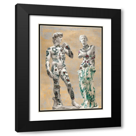 Stattoo III Black Modern Wood Framed Art Print with Double Matting by Hill, Steven