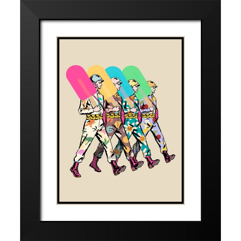 No War Army Black Modern Wood Framed Art Print with Double Matting by Hill, Steven