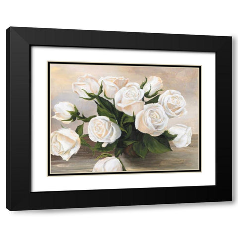 Vaso di rose Black Modern Wood Framed Art Print with Double Matting by Mei, Silvia