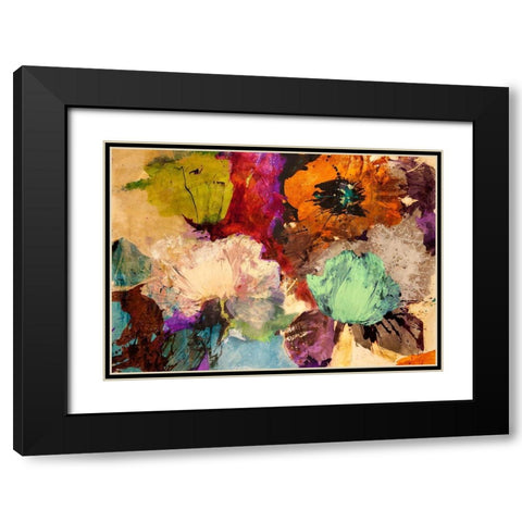 Floating Flowers Black Modern Wood Framed Art Print with Double Matting by Stone, Jim
