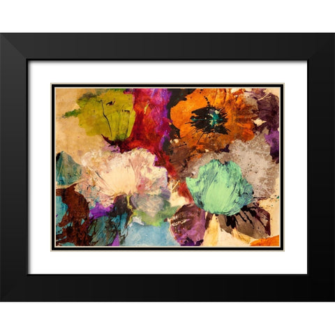 Floating Flowers Black Modern Wood Framed Art Print with Double Matting by Stone, Jim