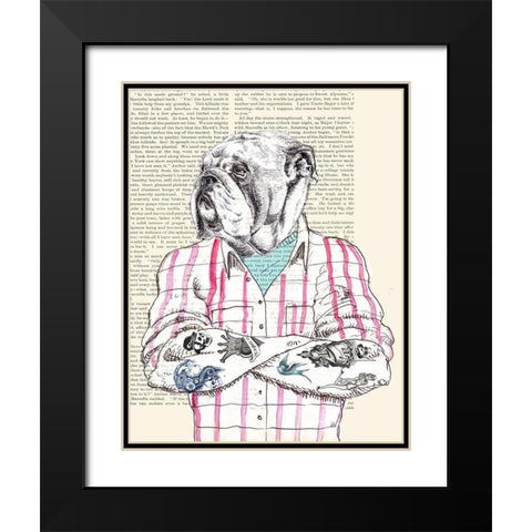 Hipster Socialite Black Modern Wood Framed Art Print with Double Matting by Matt, Spencer