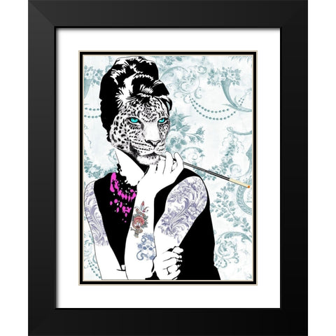 Smoking Diva Black Modern Wood Framed Art Print with Double Matting by Matt, Spencer