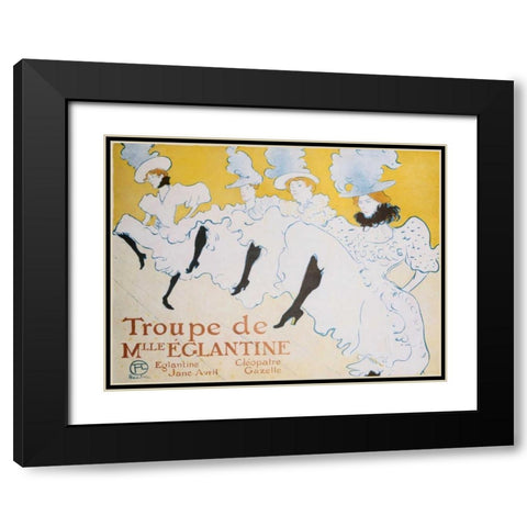 The Troup of Madame Eglantine Black Modern Wood Framed Art Print with Double Matting by de Toulouse-Lautrec, Henri