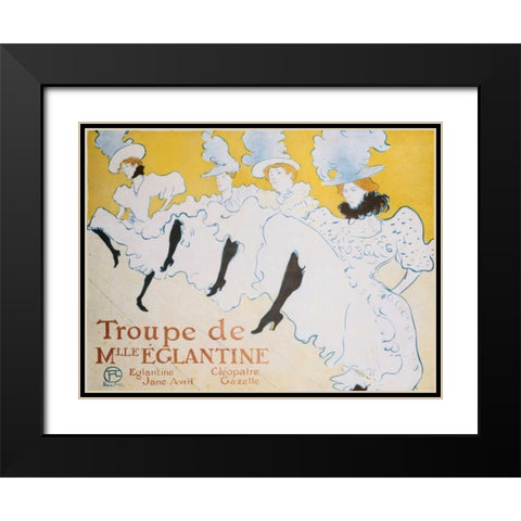 The Troup of Madame Eglantine Black Modern Wood Framed Art Print with Double Matting by de Toulouse-Lautrec, Henri