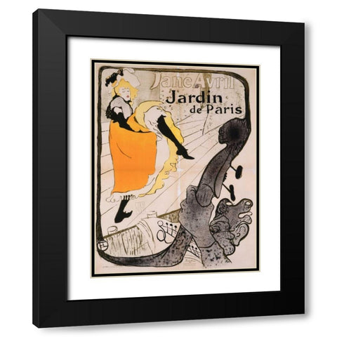Jane Avril Poster Black Modern Wood Framed Art Print with Double Matting by de Toulouse-Lautrec, Henri